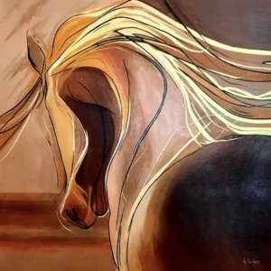 Fiery Streaks, 36'’ X 36'’, Acrylic on canvas