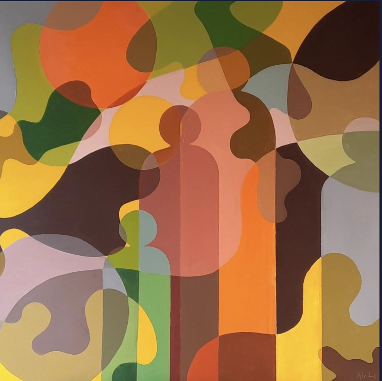 Venn Clan2, 36'’ X 36'’, Acrylic on canvas
