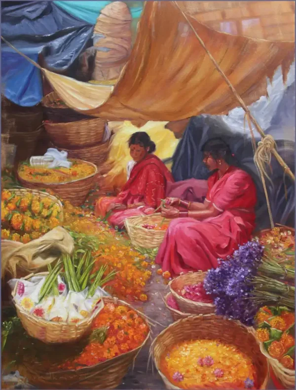 Everyday Blossoms - Oil on Canvas By Vivek Vadkar