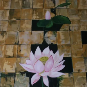Lotus Acrylic on Canvas 4X4 Feet