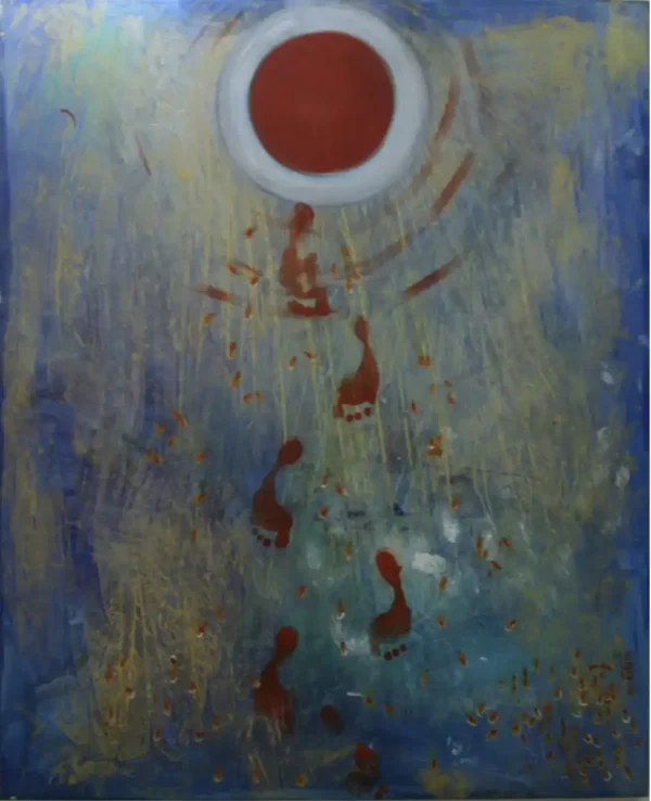 Making of Goddess II Acrylic on Canvas 5X4 Feet