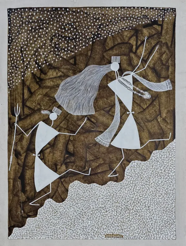 Warli painting 1 By Anil Vangad