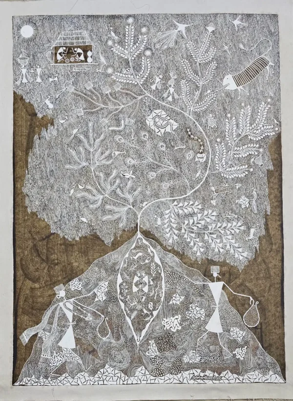 Warli painting 3 By Anil Vangad