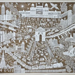 Warli painting 4 By Anil Vangad