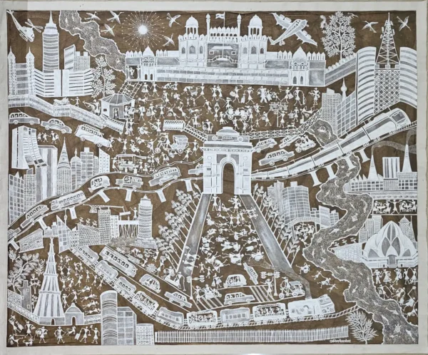 Warli painting 4 By Anil Vangad